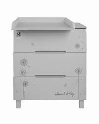 Комод Sweet Baby Arte, серый/одуванчик