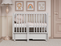 Детская кровать 120*60 "Incanto HOLLIE" м/универс. с ящиком, серый