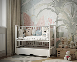 Детская кровать 120*60 "Incanto HOLLIE" м/универс. с ящиком, белый