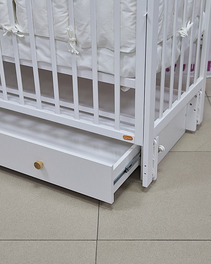 Детская кровать 120*60 "INDY BOX", маятник/ящик, RANT, Cloud White