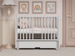 Детская кровать 120*60 "Incanto HOLLIE" м/универс. с ящиком, серый